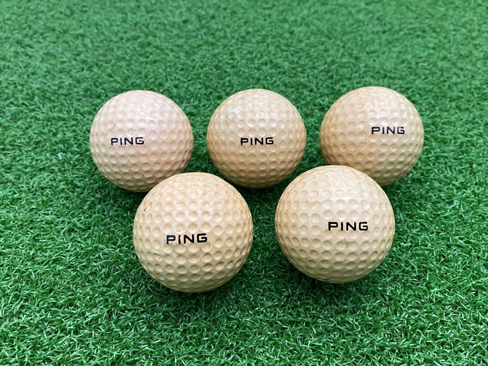 RARE Lot (5) Vintage 1960's PING GOLF BALLS Karsten American Heart