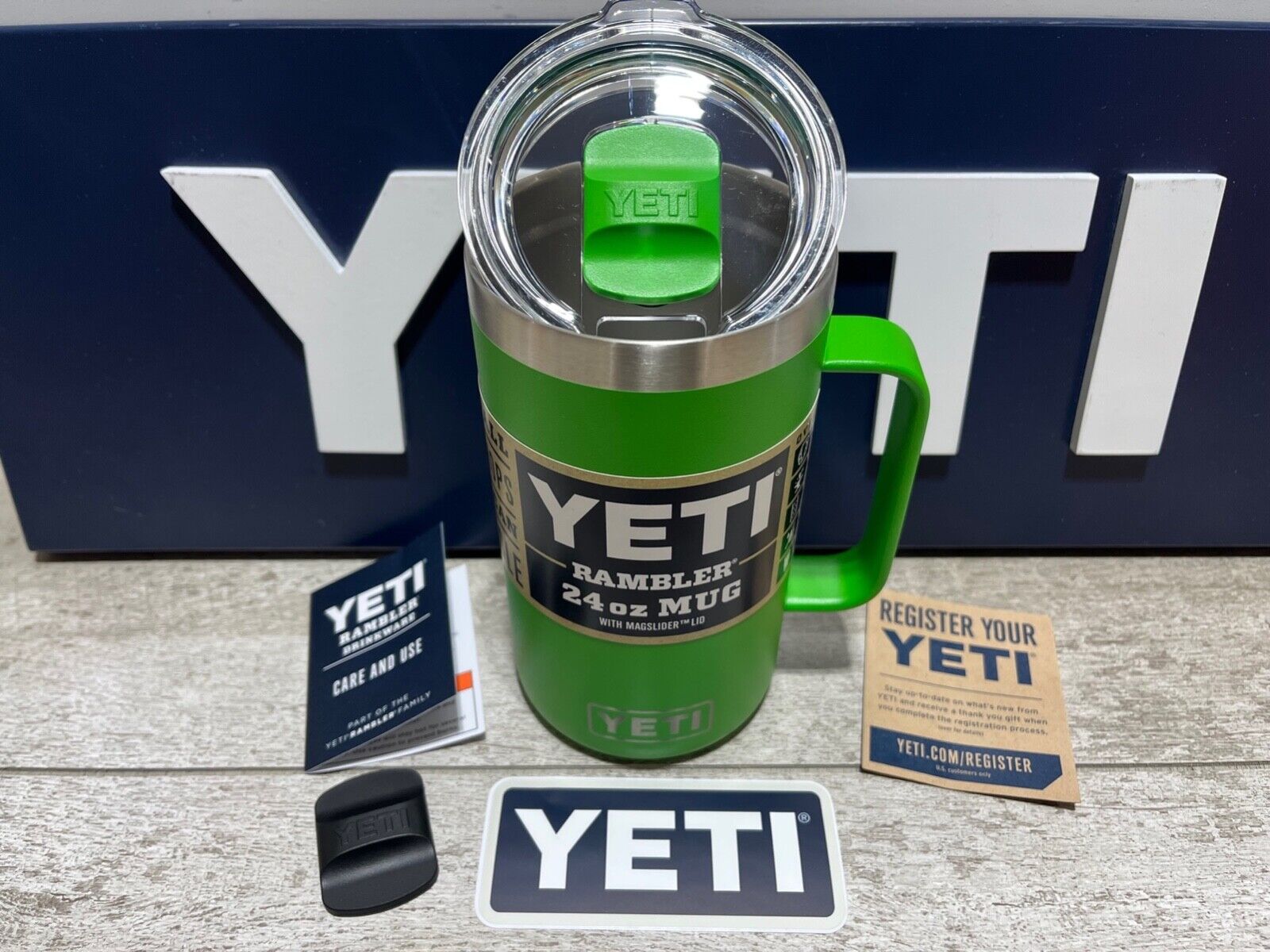 YETI Rambler 24oz Mug Ltd Ed VERY RARE * CANOPY GREEN! *w YETI Rambler 24oz Mug Ltd Ed VERY RARE * CANOPY GREEN! *w