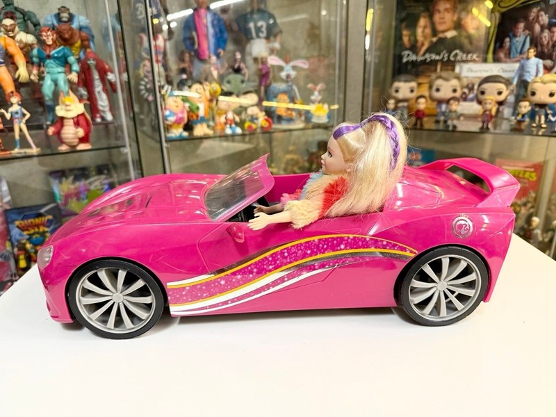 Barbie Doll RC Car 16” Pink Corvette Convertible 2016 RARE