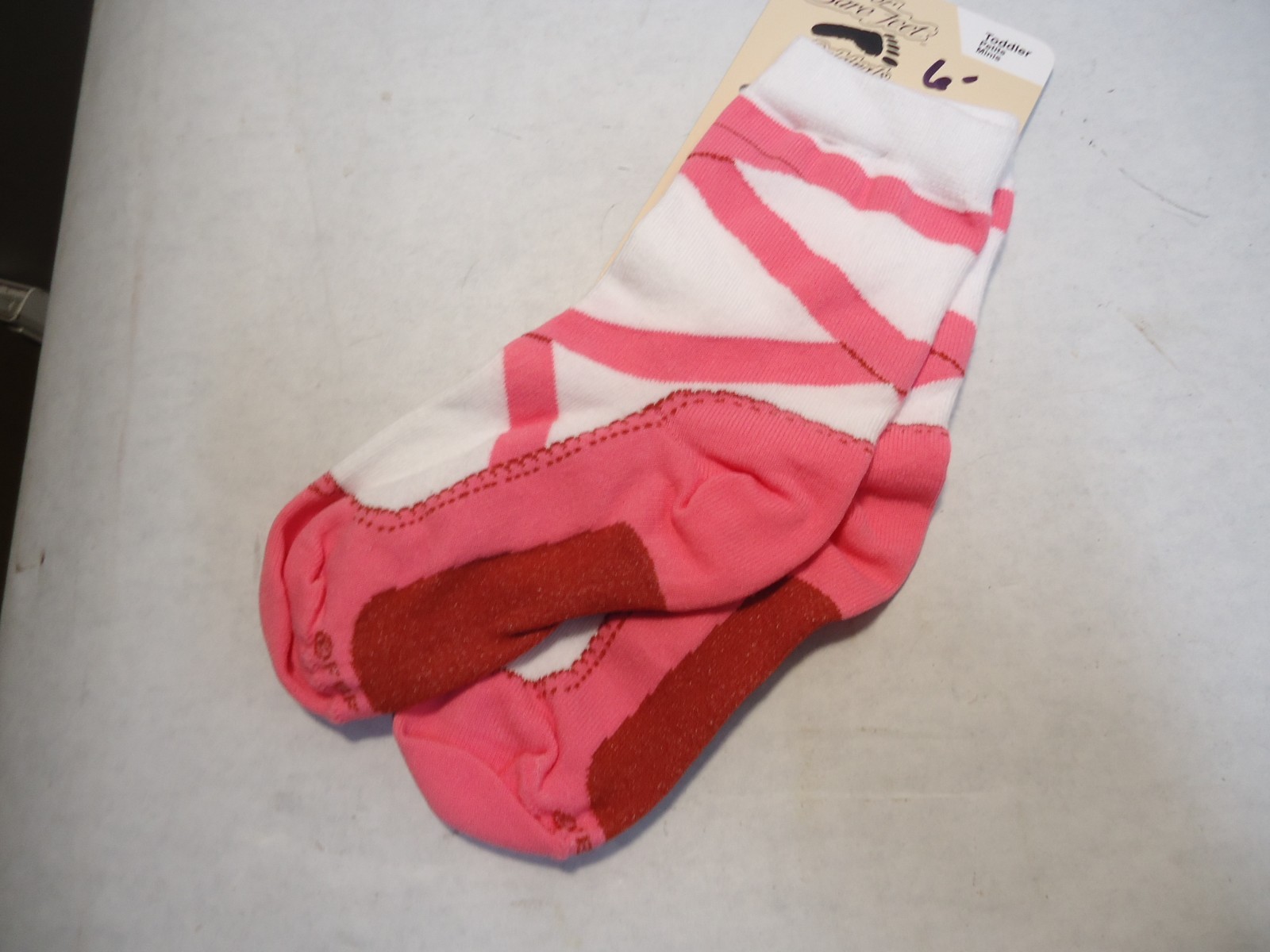 5 pair For Bare Feet Ballet Slipper Pattern Socks Toddler Size New w Tag NWT NR