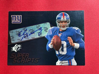 2008 SPX Super Scripts Eli Manning Auto Football Card  /F376