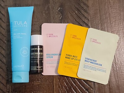 TULA's Face Cleanser GOOD MOLECULES Niacinamide Toner, HA Serum, Yerba Mate Wake