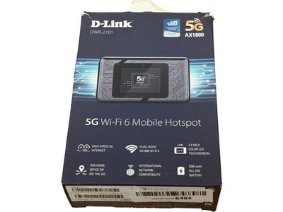 D-Link DWR-2101 5G Wi-Fi 6 Mobile Hotspot Dual Band AX1800 LCD