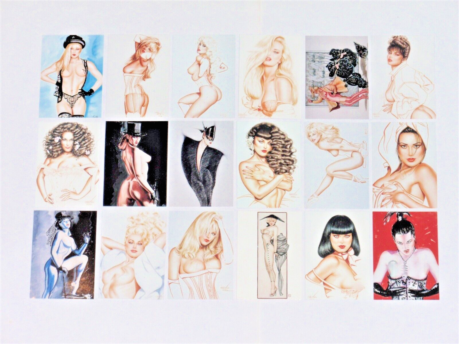 1994 OLIVIA SERIES 3 LADIES LEATHER & LACE BASE 90 CARD SET DE BERARDINIS