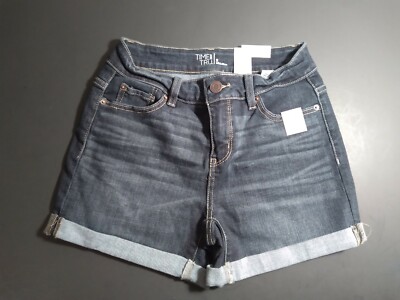 Time & Tru Relaxed Fit Mid-Rise Core Short Dark Blue