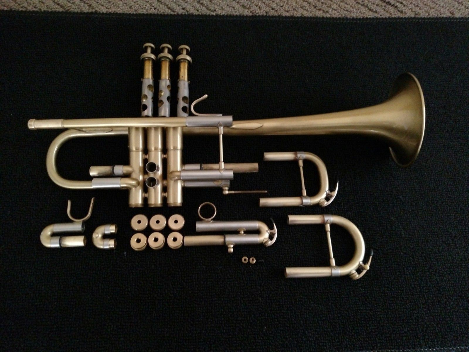 Kanstul Made Zeus Guarnerius Professional C Trumpet w Extra Caps & Slide, Case