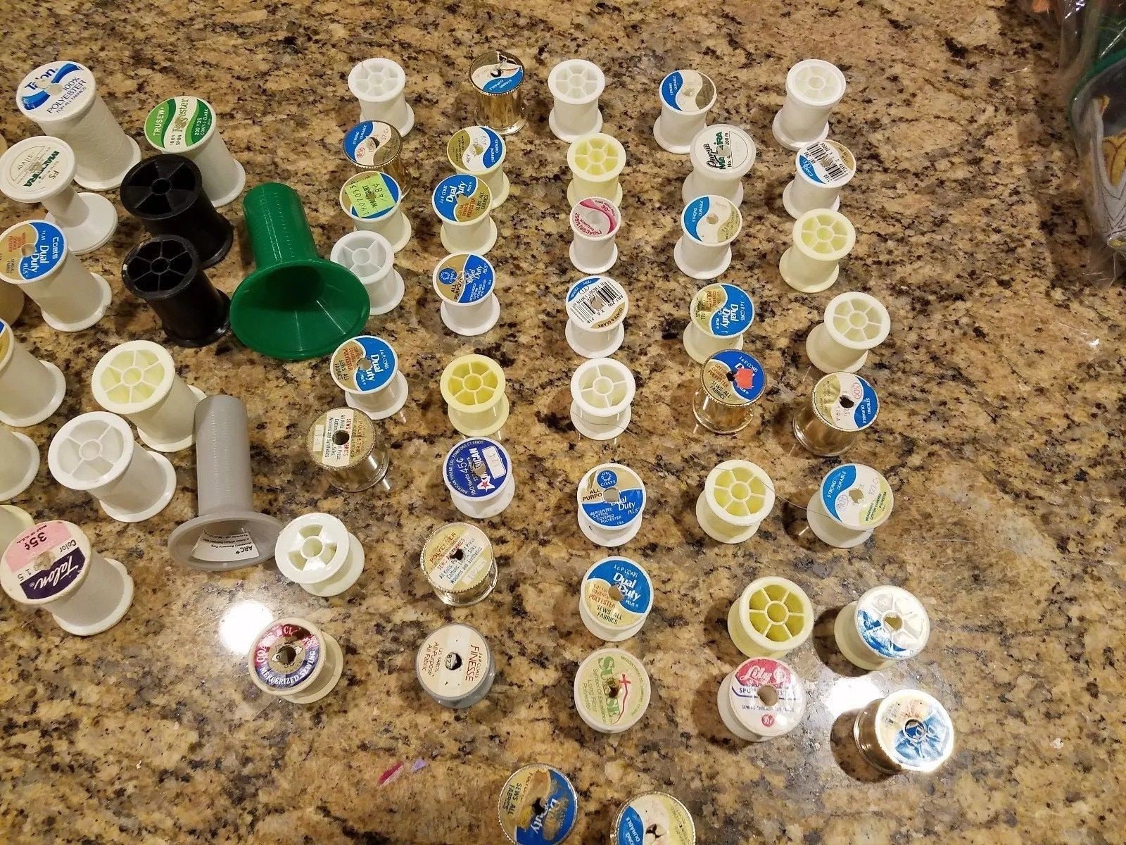 68 Plastic Sewing Empty Thread Spools 24 small  42 Medium 2 Large