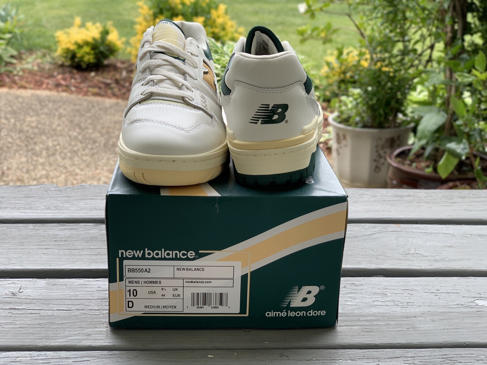 new balance 550 aime leon dore natural green