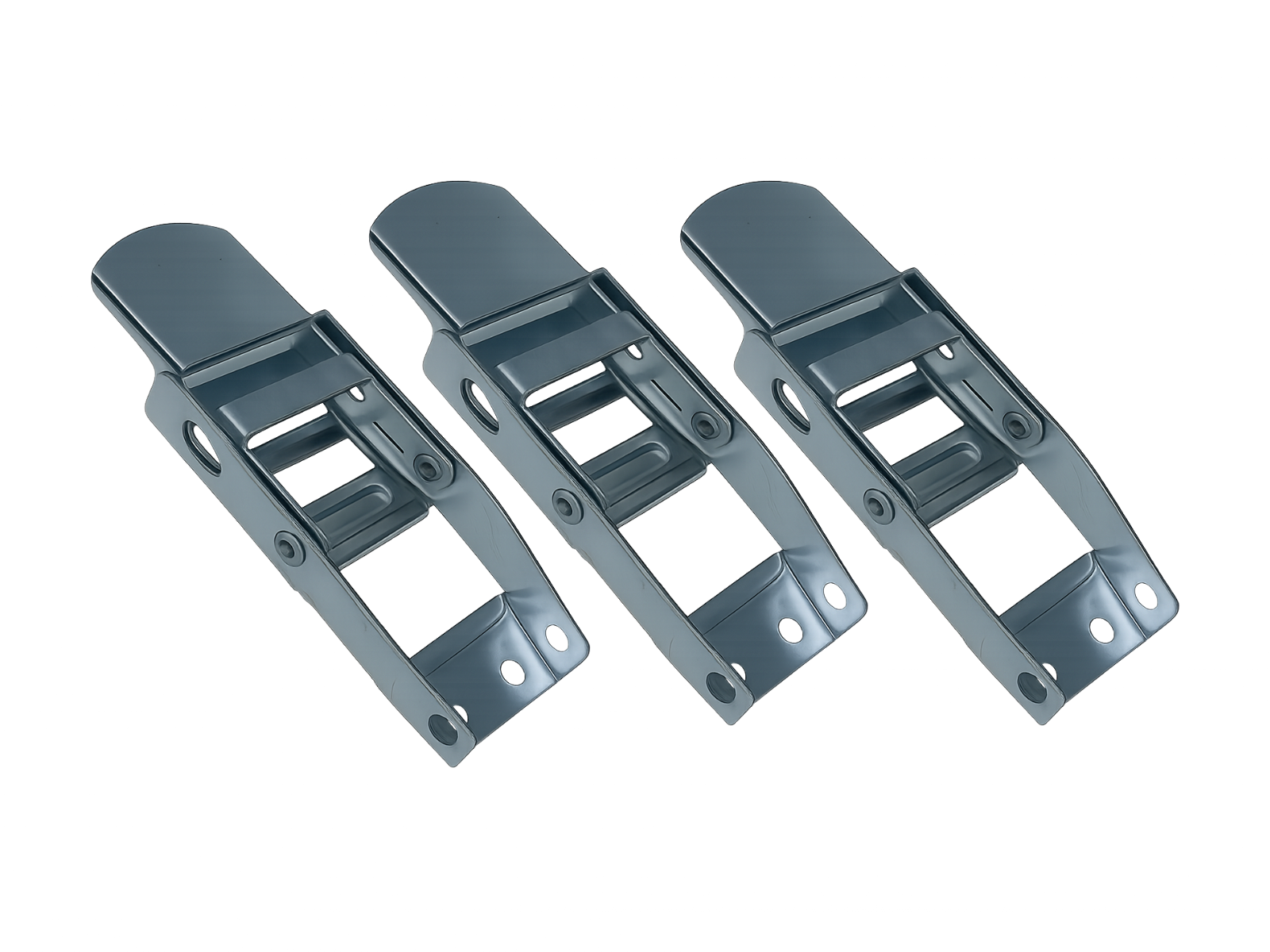 3x Steel Over Centre Buckle Straps 50mm x 700kg Curtain Siders Trailer Cargo