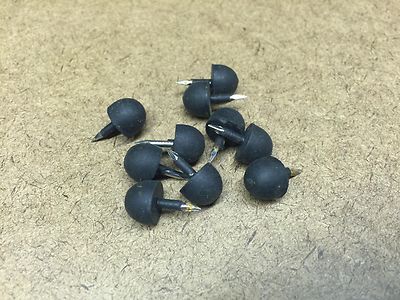 3/8'' Black Rubber Head Nail Piano Cabinet Bumper 10 Pack