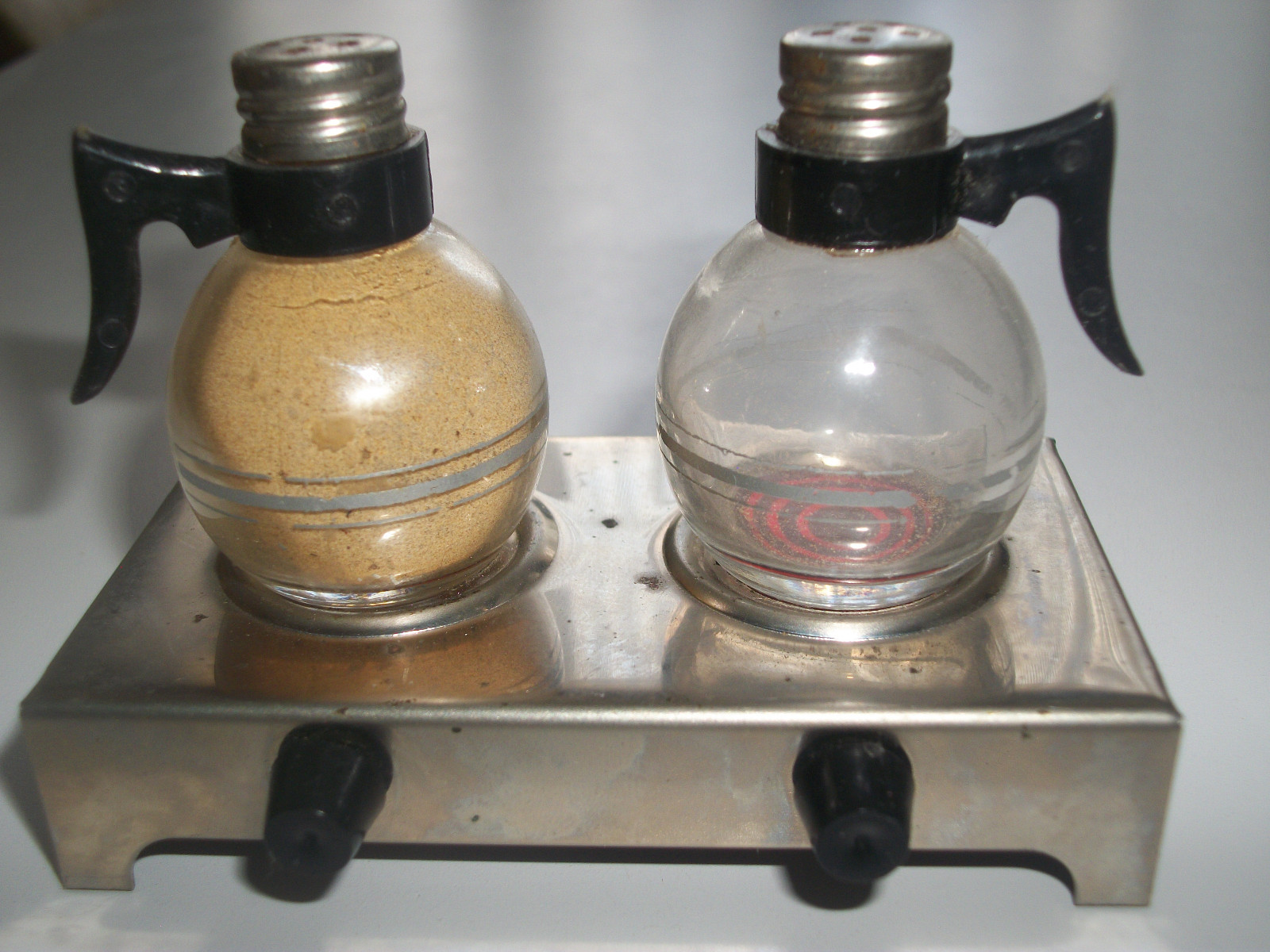 Vintage Coffee Maker  SALT PEPPER shakers with base