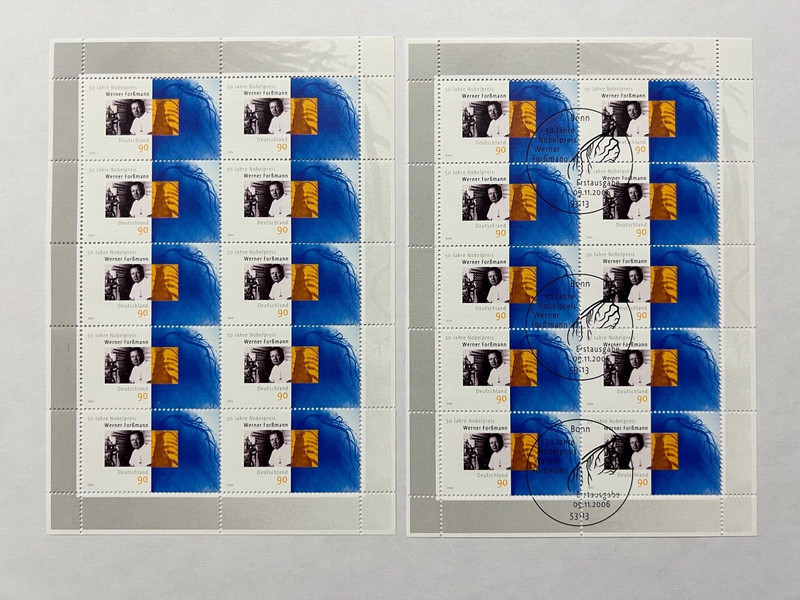Bund Brd Auswahl Kleinbogen Zehnerbogen 2573**/Â° Werner ForÃMann Medizin Nobelpr