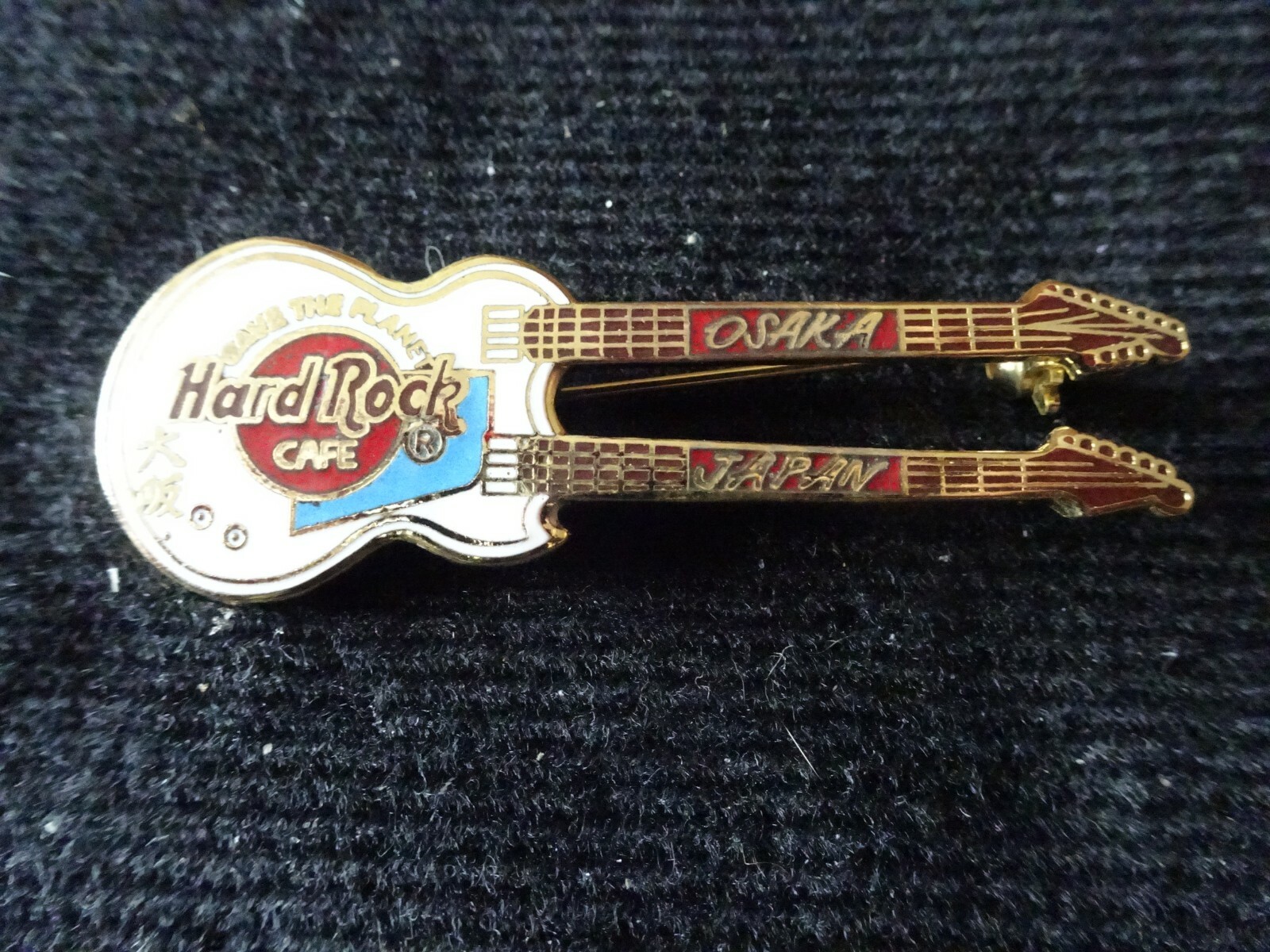 Hard Rock Cafe Pin Osaka Japan Double Neck Guitar with