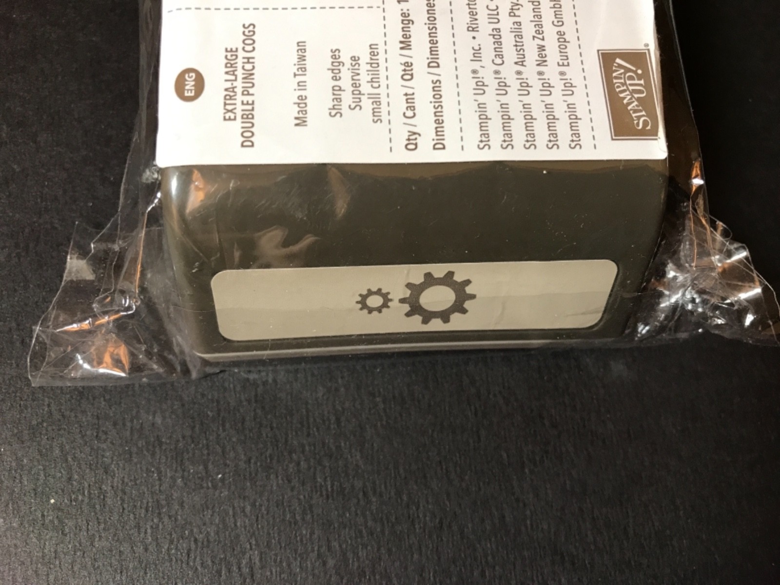 Stampin Up! Lock Down Flat Paper Metal Punch Gears Cogs 1 1/2