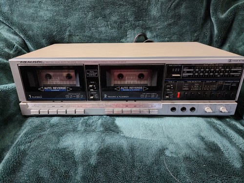 VINTAGE REALISTIC SCT-100 DUAL AUTO REVERSE HIGH SPEED DUBBING CASSETTE DECK