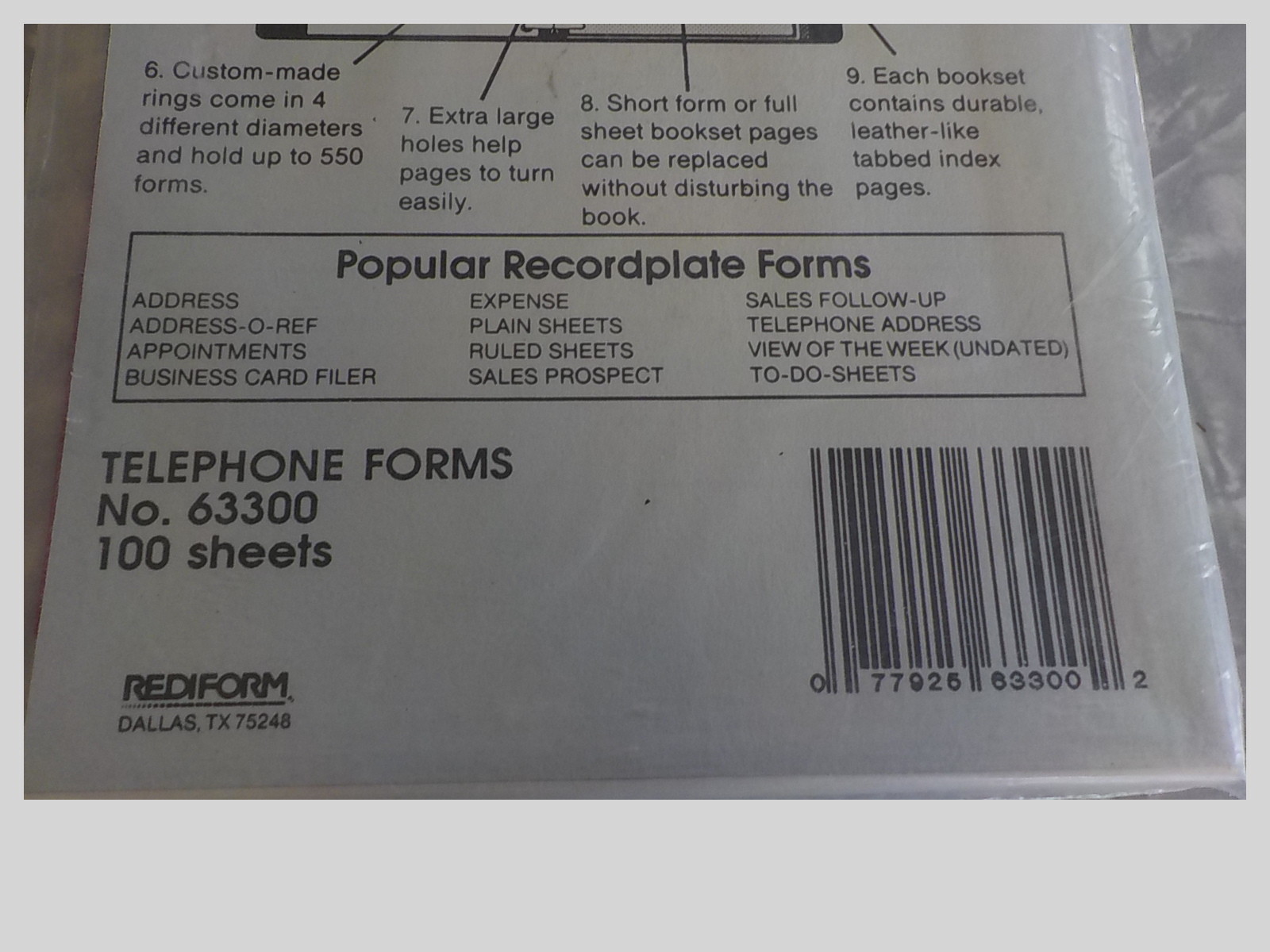 Rediform Refill Pages Telephone and Address Book 8x5  No 63300 Multi Ring