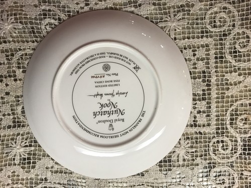 CAROLYN SHORES WRIGHT, “NUTHATCH NOOK” PLATE, FRANKLIN MINT, ROYAL DOULTON