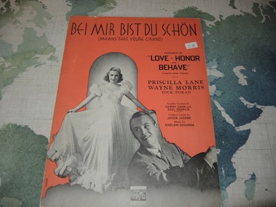 Bei Mir Bist Du Schon from ''Love, Honor and Behave'' sheet music Priscilla Lane