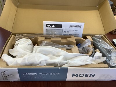 NEW MOEN WS84414MSRN Hensley 1-Handle Brushed Nickel W/Drain Bin74