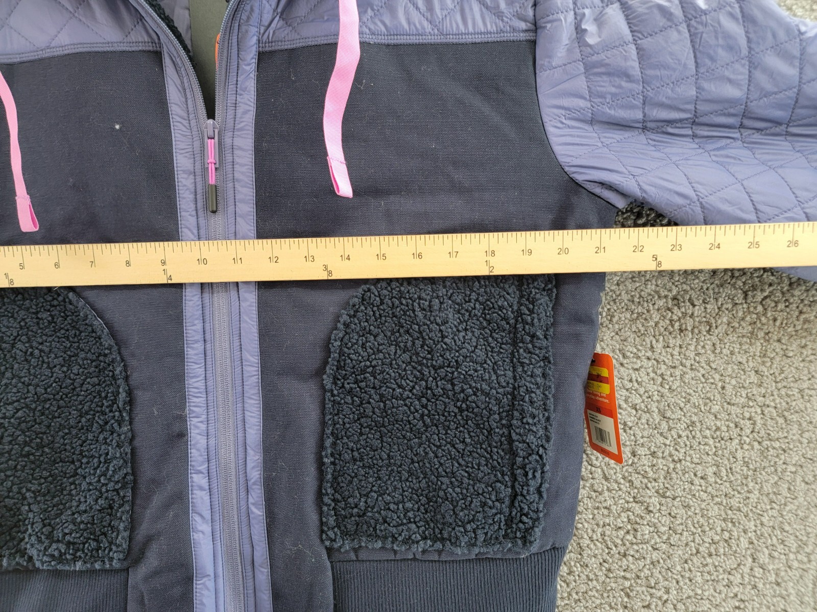 Bass Outdoor Quilted-Trim Zip Bomber Jacket Women's XS Heron - Multi Cozy Fleece - Picture 10 of 17