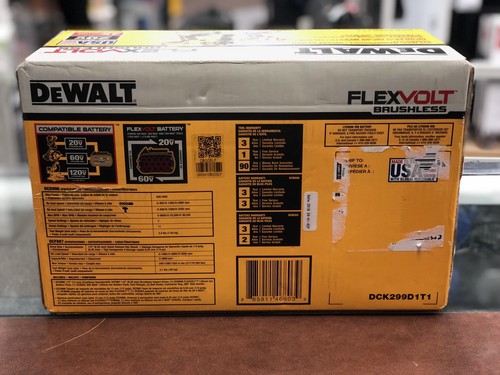 DeWALT FLEXVOLT BRUSHLESS HAMMERDRILL/IMPACT COMBO KIT (DCK299D1T1)
