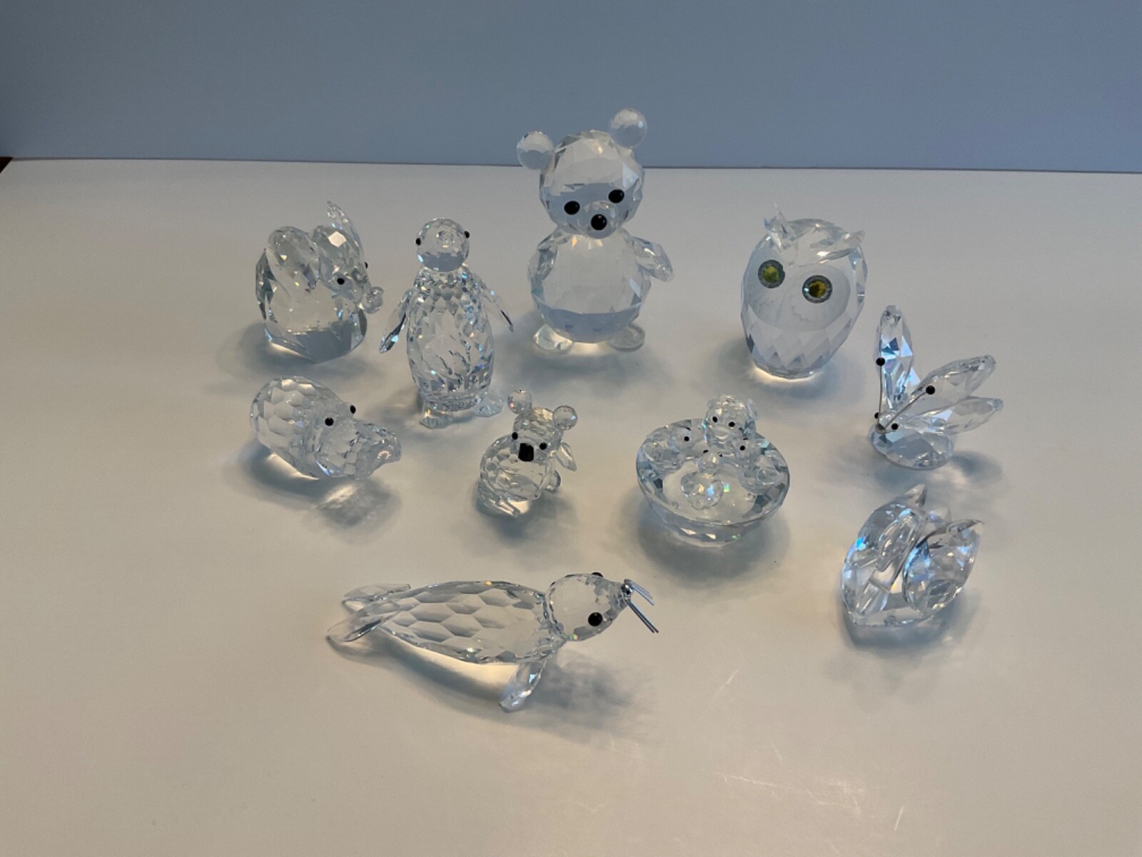 希少】旧SWAROVSKI クリスタルラウンドカット置物 30% Pbo SWAROVSKI