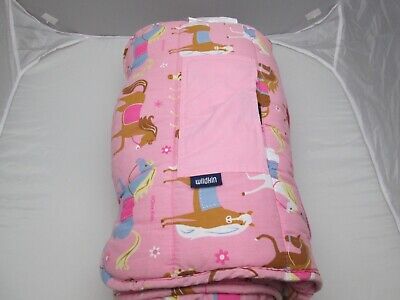 Wildkin Sleep Mat Olive Kids Nap Mat W/Pillow Pink Horses 49'' Long 19'' Wide