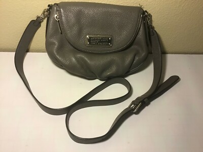 Marc By Marc Jacobs Mini Natasha Crossbody Shoulder Bag Leather Faded Aluminum