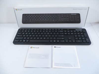 Microsoft Bluetooth Full Size Keyboard Slim Wireless Black Model 1898 USED ONCE