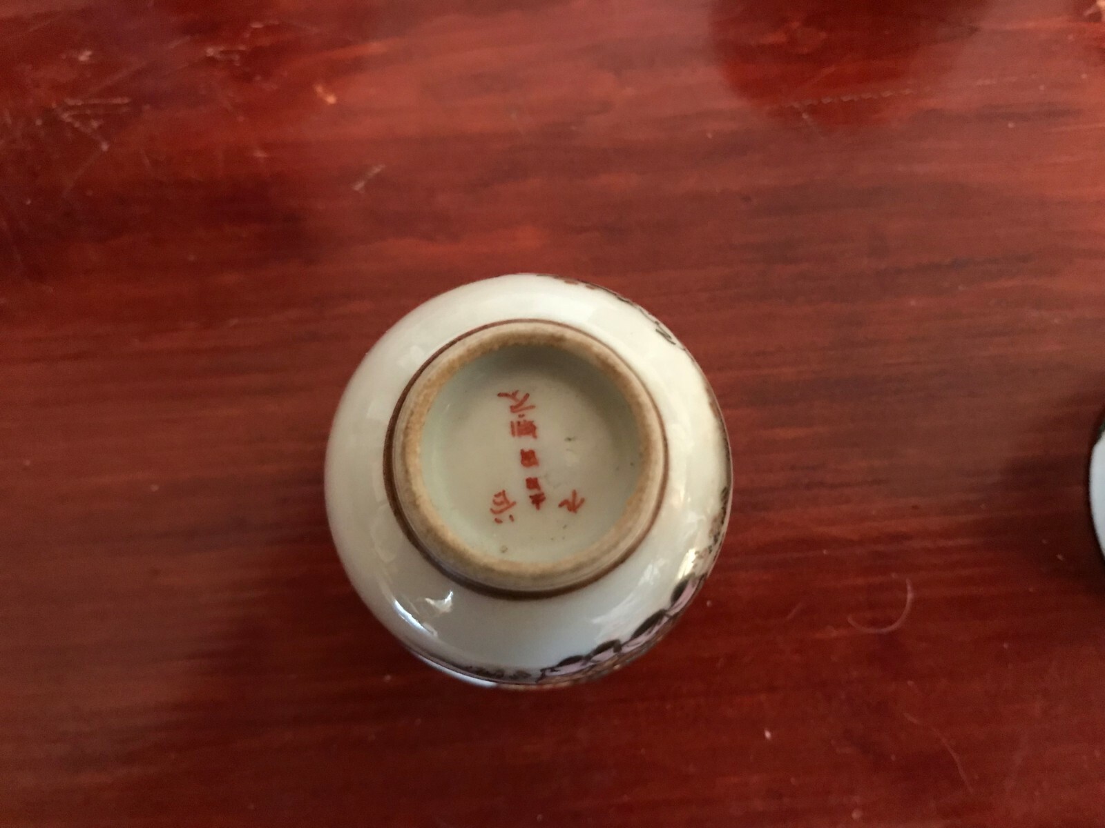 Imari porcelain ochoko sake or tea cups from around 1850, Meiji era