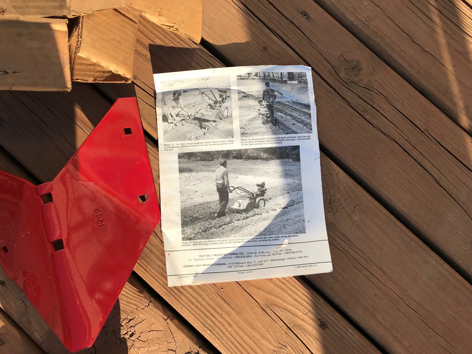 Troy-Bilt Hiller/Furrower with 9