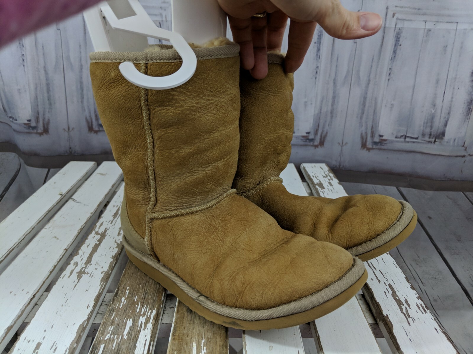 Ugg uggs shoes boots AS IS snow winter warm fur suede 6 tan
