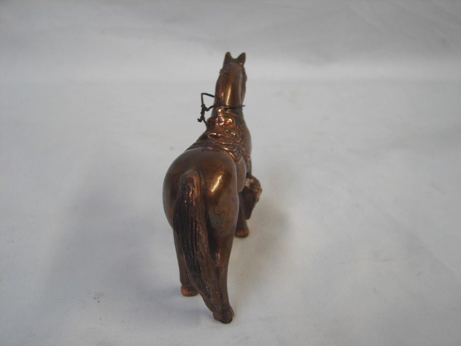 VINTAGE MARKED DODGE SOLID COPPER HORSE & SADDLE STATUE