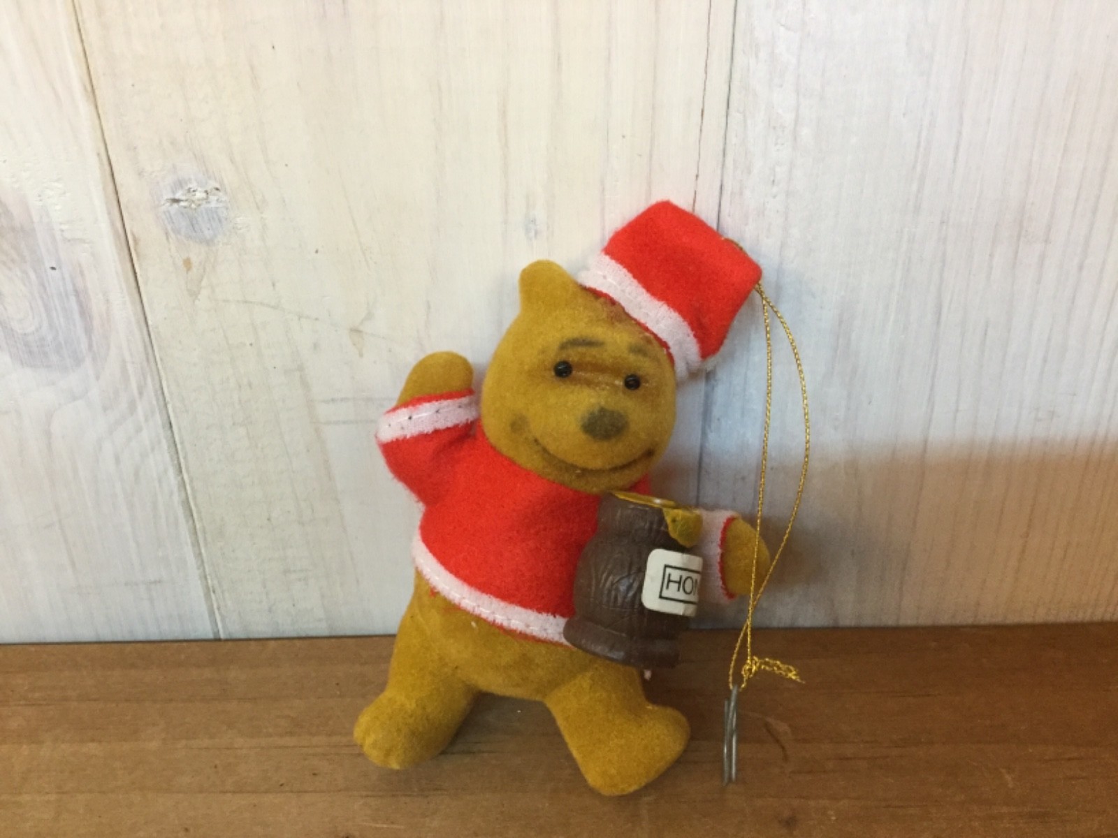 VINTAGE WALT DISNEY PRODUCTIONS WINNIE THE POOH  FLOCKED ORNAMENT HONG KONG