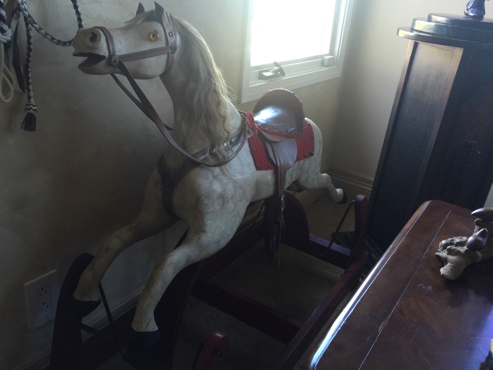 Collectible Child Wooden Sliding Horse once owned by Actor, Dale Robertson