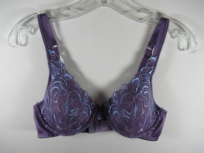 Playtex Secrets Beautiful Lift Embroidered Bra 36B Purple Underwire 4513