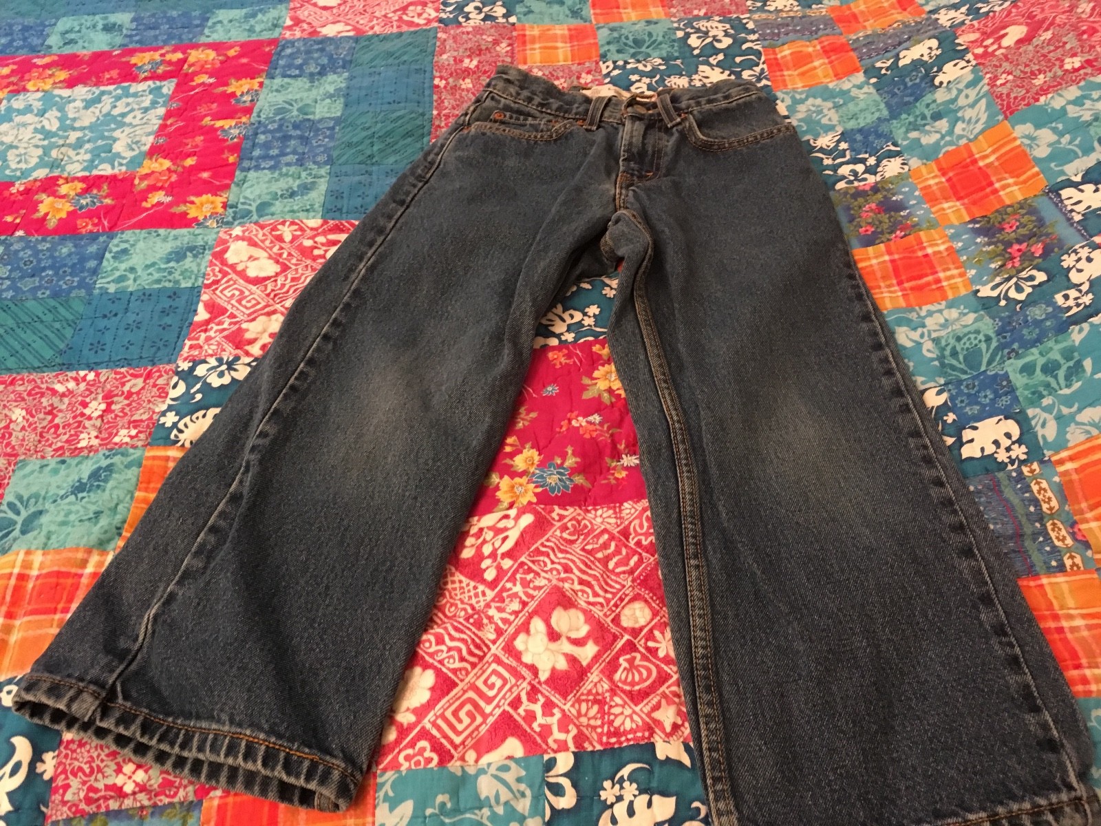 Levi Strauss & Co Boy's Jeans Blue 8 Slim 569 Loose Straight Button/Zipper 22x22