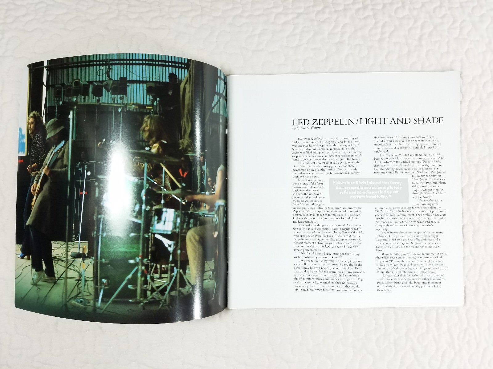 Led Zeppelin Band Light & Shade Photo Souvenir Music Book Memorabilia