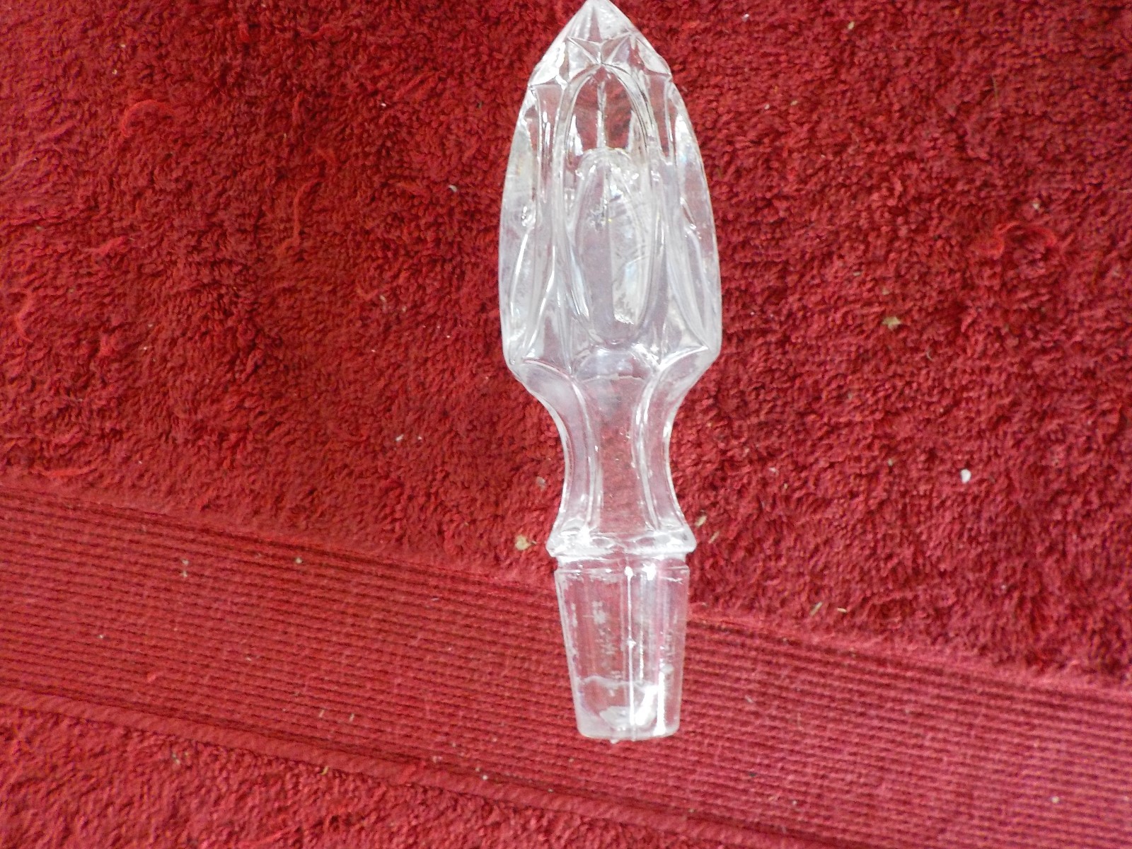 6 piece cut glass decanter set:  decanter, stopper & 5 glasses (JS)