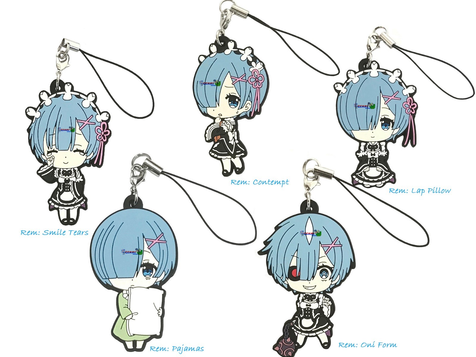 Re Zero Талисман Качели ПВХ Резиновый брелок Twin Maid Rem Разных стилей ND71094