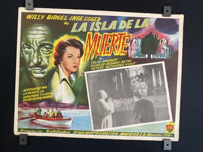 1955- WILLY BIRGEL- INGE EGGER - Toteninsel - Orignl Mexican Lobby Card- 16''x12''