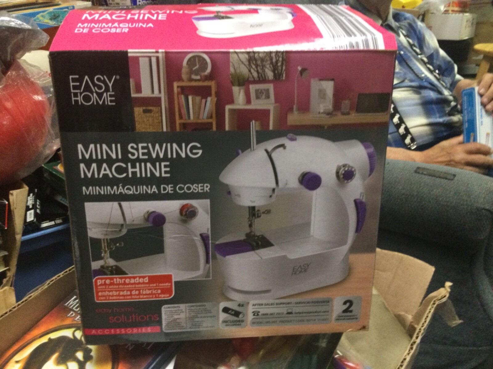 Easy Home Mini Sewing Machine With Foot Pedal, AC Adapter & Instructions w/ Box