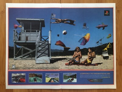 1998 Turbo Prop Racing PS1 Playstation 1 Vintage Print Ad/Poster Video Game Art