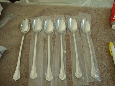 (6) Lenox Alcott Stainless Iced Tea Spoons