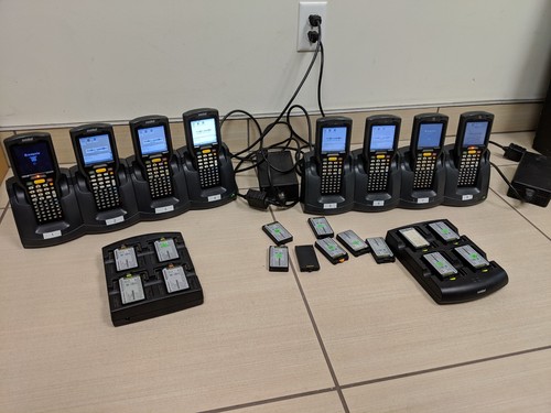 8 Motorola/Symbol MC3000 BarCode Scanner charge dock 15 extra batteries charger