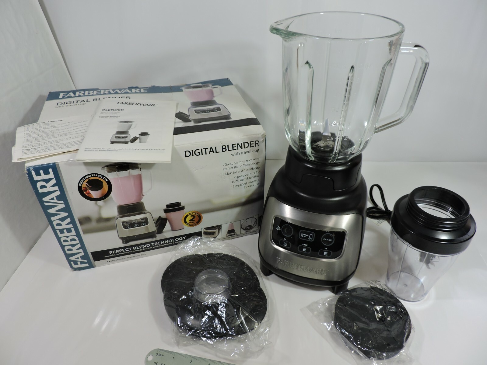 Farberware Digital Blender with Travel Cup Powerful 800