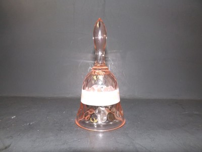 FENTON PINK D MILLER OPTICAL GLASS RINGING BELL