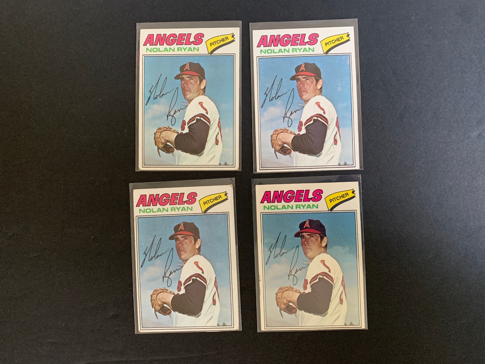 1977 Topps Baseball #650 Nolan Ryan 4 Card Lot