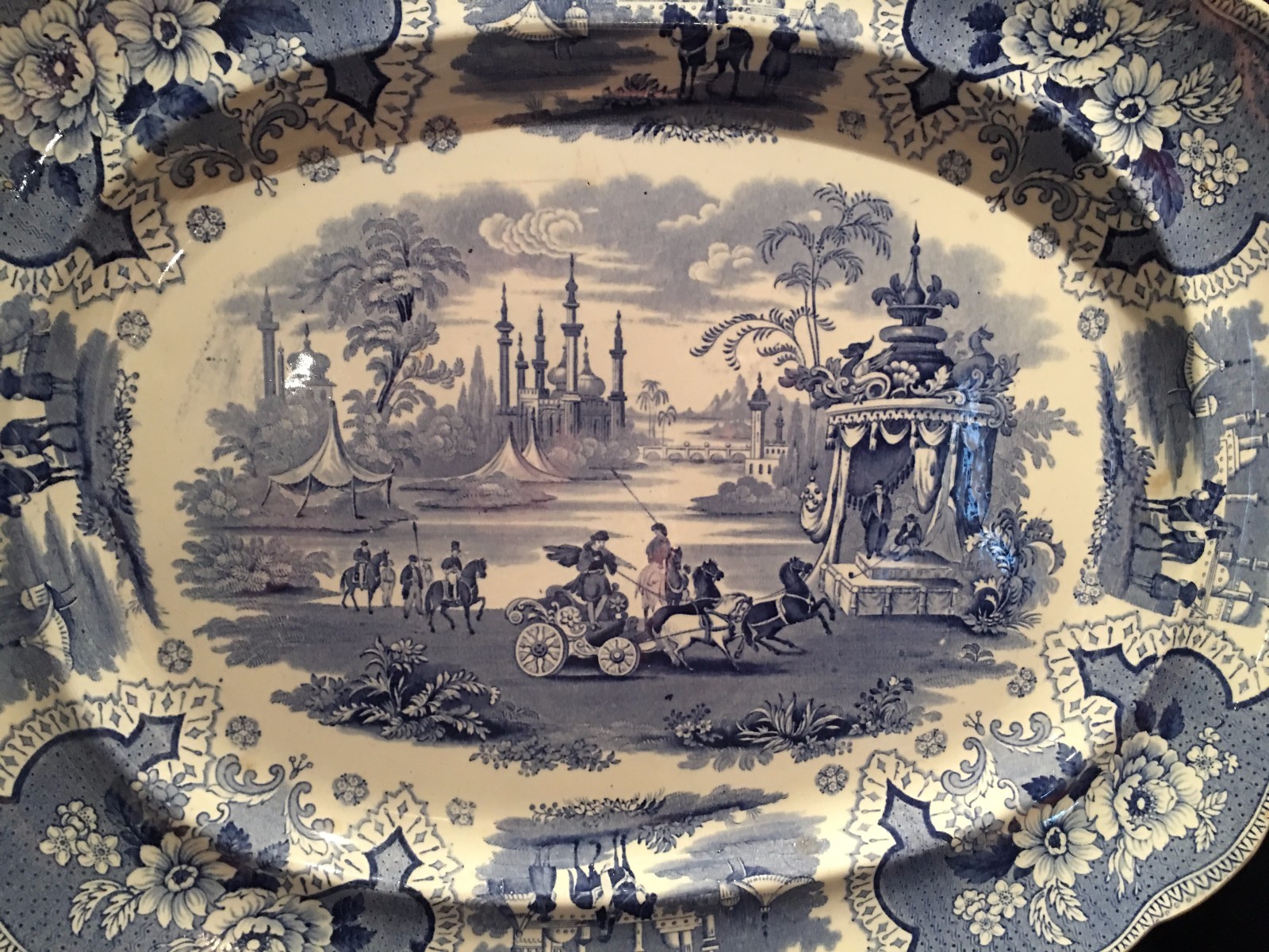 Antique C1820 William Adams Large Blue Transferware 17