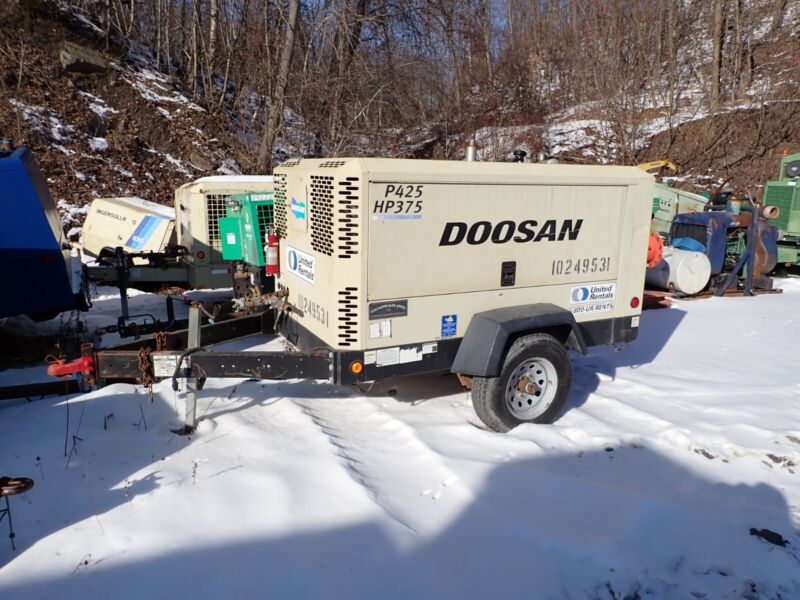 2014 Doosan P425/HP375-T4I Air Compressor 375 CFM 150 PSI VIDEO! Cummins